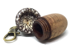 LV-5071  Curly Koa & Betelnut Acorn Pendant Box, Charm, Keychain-SCREW CAP