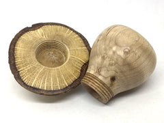 LV-5075 Birdseye Maple  & Valley Oak Wooden Mushroom Keepsake Box, Pill, Jewelry Box-THREADED