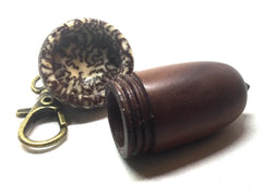 LV-5118  Manzanita  & Betelnut Acorn Pendant Box,Bag Charm, Keychain-SCREW CAP