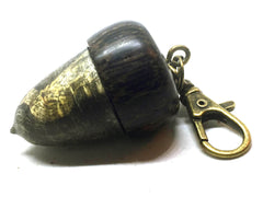 LV-5120 Buckeye Burl & Betel Nut Acorn Pendant Box, Pill Fob -SCREW CAP