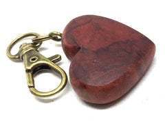 LV-5126  Heart Shaped Charm, Keychain, Wedding Favor Made from Redheart Wood-HAND CARVED