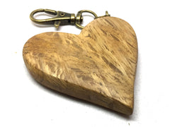 LV-5133 Cork Oak Wooden Heart Charm, Keychain, Wedding, Valentine Gift-HAND CARVED