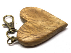 LV-5133 Cork Oak Wooden Heart Charm, Keychain, Wedding, Valentine Gift-HAND CARVED