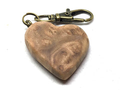 LV-5134 Pacific Dogwood Burl Wooden Heart Shaped Charm, Keychain, Wedding Favor-HAND CARVED