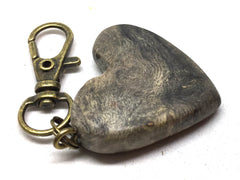 LV-5136 California Buckeye Burl Wooden Heart Shaped Charm, Keychain, Unique Hand Made