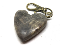 LV-5136 California Buckeye Burl Wooden Heart Shaped Charm, Keychain, Unique Hand Made