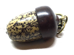 LV-5145 Acorn Pendant Box, Charm, Pill Holder from Desert Ironwood & Yollilo Palm Nut-SCREW CAP