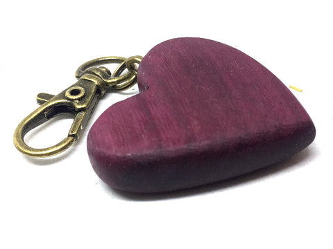 LV-5155 Purpleheart Wooden Heart Charm, Keychain, Wedding, Anniversary Gift-Hand Made
