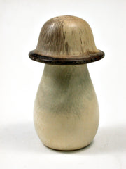 LV-1842 Holly & Live Oak Wooden Mushroom Trinket Box, Pill, Threaded Jewelry Box-SCREW CAP
