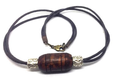 LV-4868 Snakewood Pendant Necklace, Secret Compartment, Cremation Jewelry -SCREW CAP
