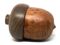 LV-4828 Redwood Burl with Black Walnut Acorn Treasure Box-LARGE! SCREW CAP