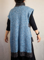 LVO-127 Asymmetrical  Pull Over Poncho-Hand Crochet & Knit-Made to Order