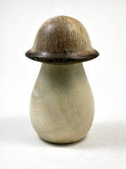 LV-1843 Holly & Live Oak Wooden Mushroom Trinket Box, Pill, Threaded Jewelry Box-SCREW CAP