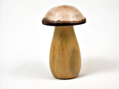 LV-3466  French Boxwood & Canyon Live Oak Mushroom Threaded Box, Pill Holder, Secret Compartment