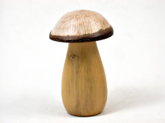 LV-3466  French Boxwood & Canyon Live Oak Mushroom Threaded Box, Pill Holder, Secret Compartment