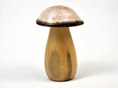 LV-3466  French Boxwood & Canyon Live Oak Mushroom Threaded Box, Pill Holder, Secret Compartment