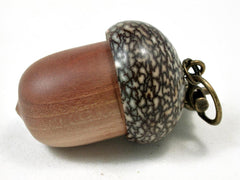 LV-3266 Manzanita & Betel Nut Acorn Pendant Box, Charm, Pill Holder-SCREW CAP