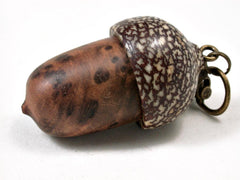 LV-3306  Morrocan Thuya Burl & Betelnut Acorn Pendant Box, Charm, Pill Holder-SCREW CAP