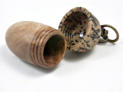 LV-3421  Olive Burl & Yolillo Palm Nut Acorn Pendant Box, Charm, Pill Holder-SCREW CAP