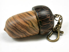 LV-3427  Chinese Pistachio & Black Palm Acorn Pendant Box, Charm, Pill Holder-SCREW CAP