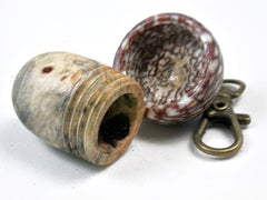LV-3440  Acorn Pendant Box, Pill Fob from Buckeye Burl & Betel Nut-SCREW CAP