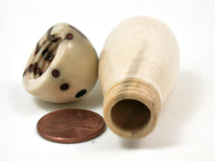 LV-3460 American Holly & Raffia Palm Nut Wooden Mushroom Box-THREADED