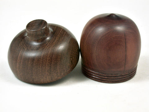 LV-3363  Manzanita & Brown Ebony Acorn Pill Box, Engagement Ring Box-SCREW CAP