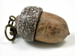 LV-3261 Pollyanna Burl & Betel Nut Acorn Pendant Box, Charm, Pill Holder-SCREW CAP