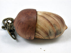 LV-3392 Ponderosa Pine Burl & Briar Burl Acorn Pendant, Bag Charm, Keychain-SCREW CAP