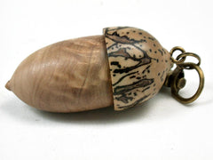 LV-3421  Olive Burl & Yolillo Palm Nut Acorn Pendant Box, Charm, Pill Holder-SCREW CAP