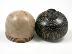 LV-3361  Bay Laurel Burl & Black Palm  Acorn Jewelry, Ring Box, Pill Box-SCREW CAP