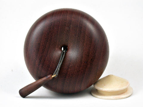 LV-3334  Apple Salt Shaker, Secret Compartment from African Padauk & Ironwood