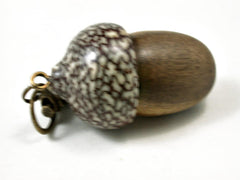 LV-3285 Black Persimmon & Betelnut Acorn Pendant Box, Charm, Pill Holder-SCREW CAP