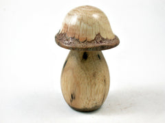 LV-3354  Persimmon & Live Oak Wooden Mushroom Trinket Box, Pill, Jewelry Box-THREADED