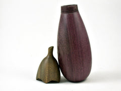 LV-3337  Purpleheart & Verawood Eggplant Trinket Box, Needle Case, Jewelry Box-SCREW CAP
