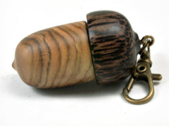 LV-3427  Chinese Pistachio & Black Palm Acorn Pendant Box, Charm, Pill Holder-SCREW CAP