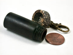 LV-3387  Mun Ebony & Betelnut  Pendant Box,  Pill Holder-SCREW CAP