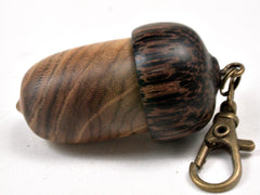 LV-3427  Chinese Pistachio & Black Palm Acorn Pendant Box, Charm, Pill Holder-SCREW CAP