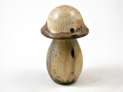 LV-3354  Persimmon & Live Oak Wooden Mushroom Trinket Box, Pill, Jewelry Box-THREADED