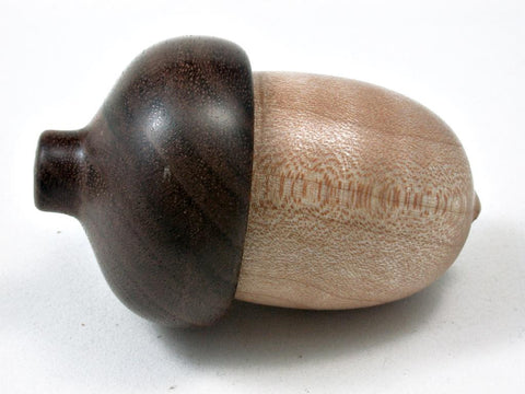 LV-2830  Maple & Walnut Acorn Ring Box, Pill Box-SCREW CAP