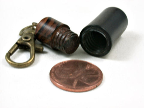 LV-3007  African Blackwood & Ironwood Pendant Box, Pill Holder, Prayer Box-SCREW CAP