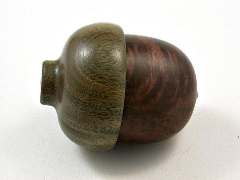 LV-2592 Manzanita Burl & Verawood Acorn Jewelry, Ring Box, Pill Box-SCREW CAP