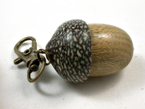 LV-2623 Verawood & Betelnut Acorn Pendant Box, Bag Charm, Keychain-SCREW CAP