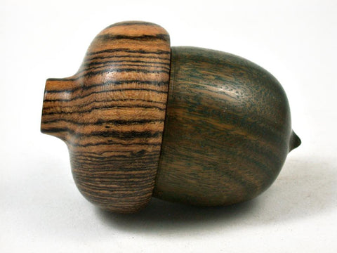 LV-2863  Verawood & Bocote Acorn Jewelry, Ring Box, Pill Box-SCREW CAP