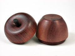 LV-2819  Wooden Apple Threaded Box Made from Satine & Ebony-SCREW CAP