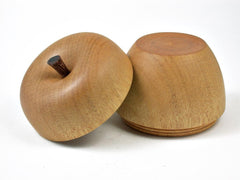 LV-2820  Wooden Apple Threaded Box Made from Yellowheart & Brownheart Stem-SCREW CAP