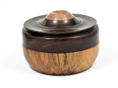 LV-2656  True Lignum Vitae & Desert Ironwood Threaded Trinket, Pill, Jewelry Box--SCREW CAP