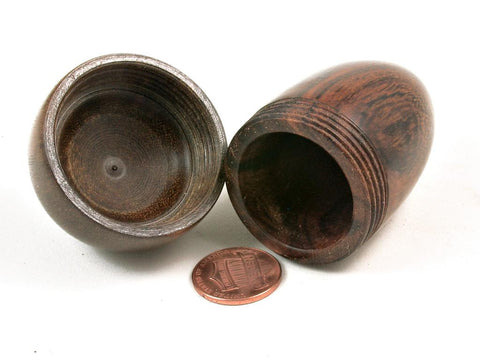LV-2972  Ironwood & Greebheart Wooden Acorn Jewelry, Ring Box, Pill Box-SCREW CAP