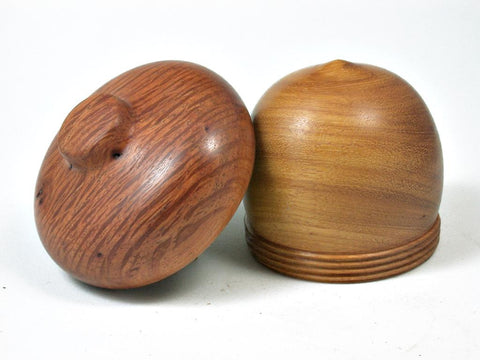 LV-2745 Argentine Osage & Sheoak  Acorn Jewelry, Ring Box, Pill Box-SCREW CAP
