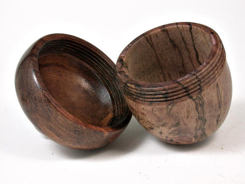 LV-2741 Papaturro Burl & Rosewood  Acorn Jewelry, Ring Box, Pill Box-SCREW CAP